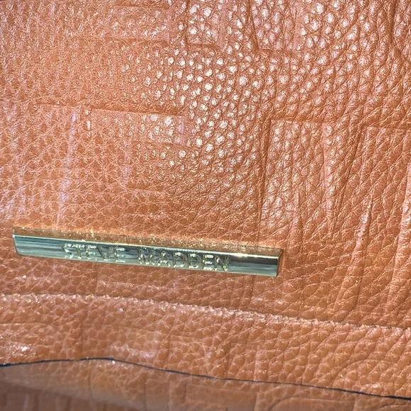 Steve Madden Tan Leather mini backpack purse with tassel and many compartments - Picture 2 of 7